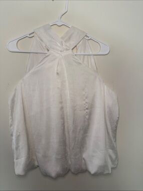 Daytrip White Satin Halter Tie-Back Camisole